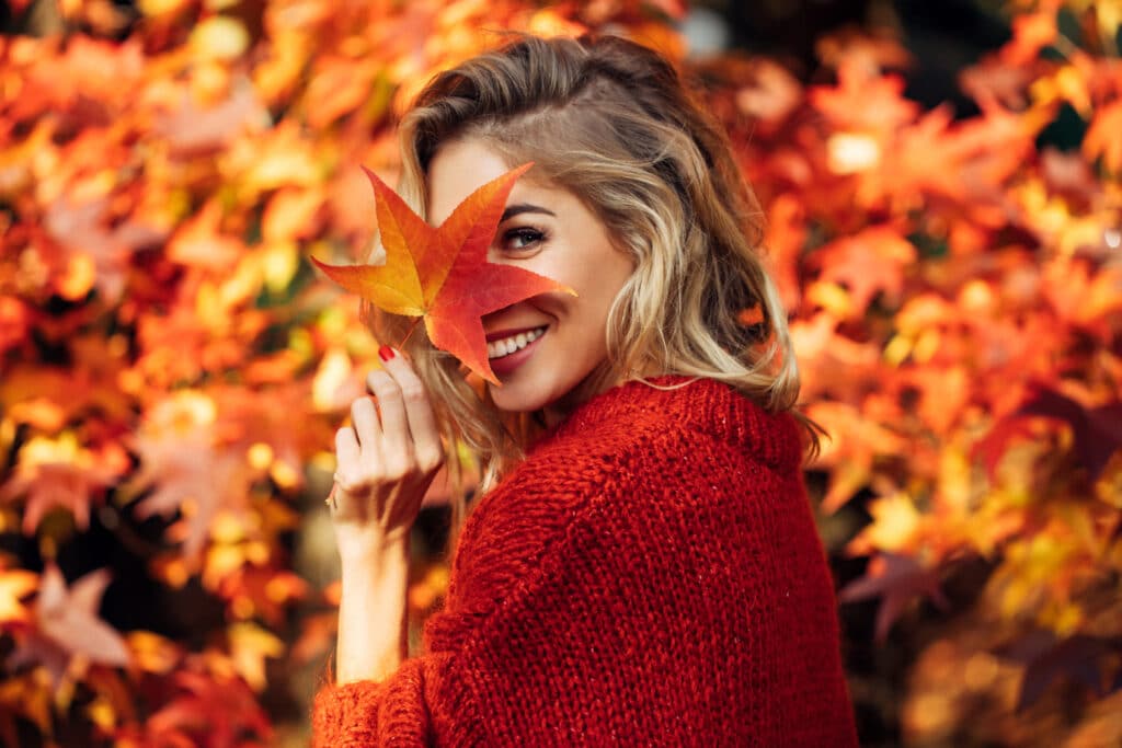 Woman with smooth skin smiling